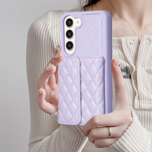 For Samsung Galaxy S23+ 5G Horizontal Wallet Rhombic Leather Phone Case(Purple) by buy2fix