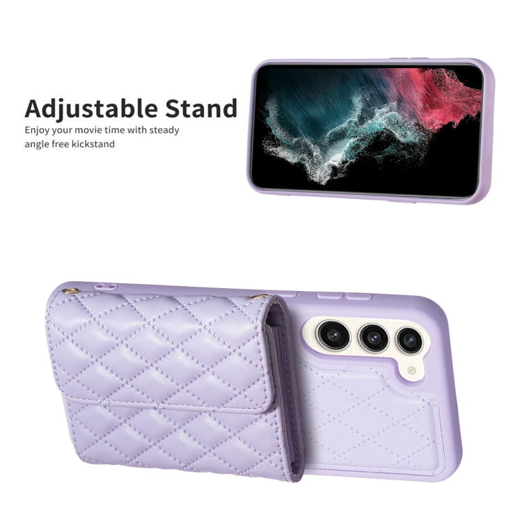 For Samsung Galaxy S23+ 5G Horizontal Wallet Rhombic Leather Phone Case(Purple) by buy2fix