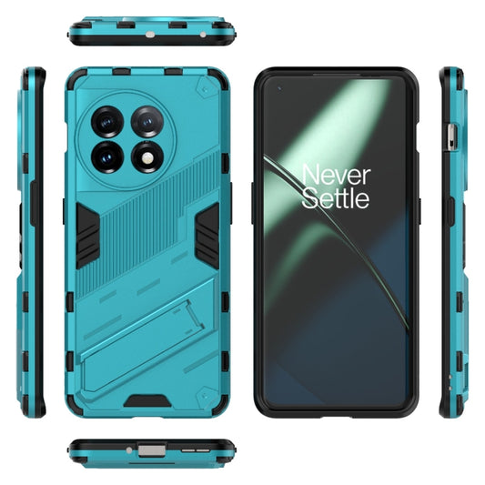 For OnePlus 11 5G Punk Armor 2 in 1 PC + TPU Shockproof Phone Case with Invisible Holder(Blue) by buy2fix