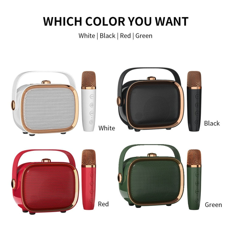 NewRixing NR138W Wireless Microphone TWS Handheld Noise Reduction Portable Smart Bluetooth Speaker(Black) by NewRixing