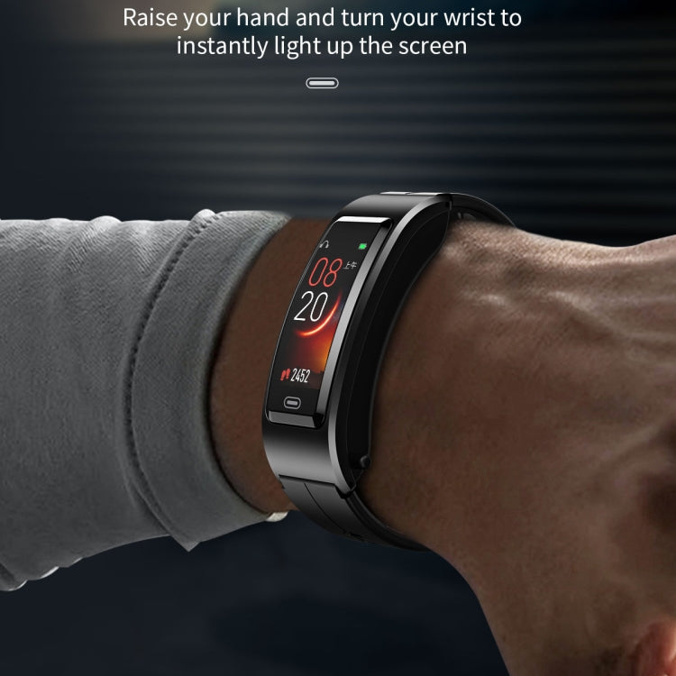 B7 Bluetooth Earphone Smart Bracelet, Support Sleep Monitoring / Blood Oxygen Monitoring / Heart Rate Monitoring(Black + Black Leather Belt) by buy2fix