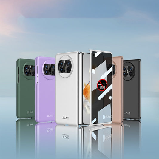 For Huawei Mate X3 GKK Peep-proof Integrated Ultra-thin Full Coverage Phone Flip Case(Purple) by GKK