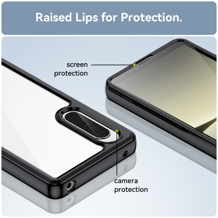 For Sony Xperia 10 V Colorful Series Acrylic + TPU Phone Case(Black) by buy2fix