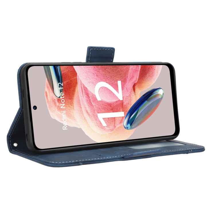 For Xiaomi Redmi Note 12 4G Global Skin Feel Calf Texture Card Slots Leather Phone Case(Blue) by buy2fix