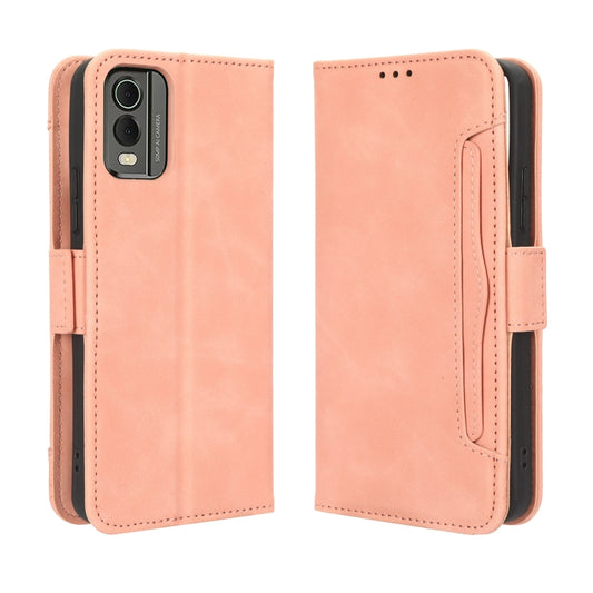 For Nokia C32 4G Skin Feel Calf Texture Card Slots Leather Phone Case(Pink) by buy2fix