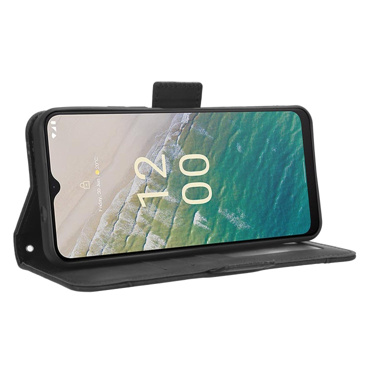 For Nokia C32 4G Skin Feel Calf Texture Card Slots Leather Phone Case(Black) by buy2fix