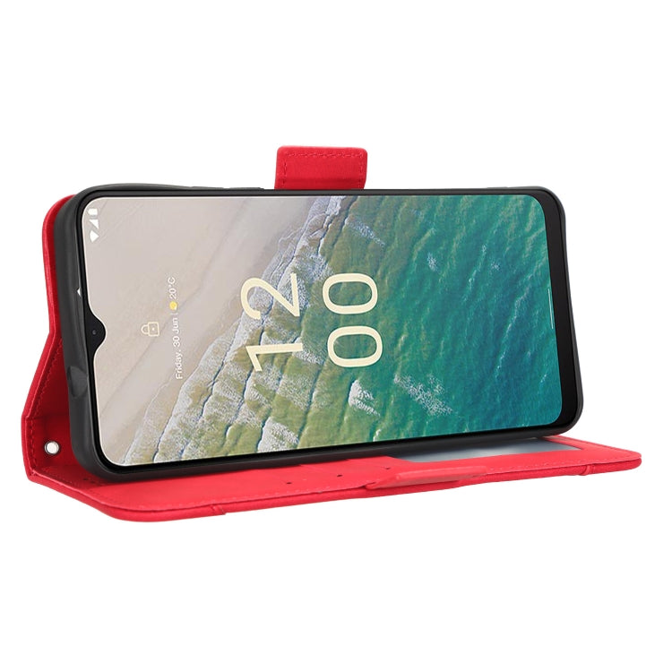 For Nokia C32 4G Skin Feel Calf Texture Card Slots Leather Phone Case(Red) by buy2fix