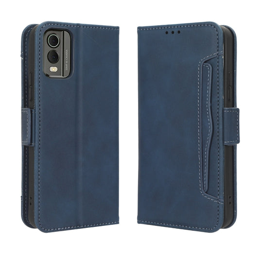For Nokia C32 4G Skin Feel Calf Texture Card Slots Leather Phone Case(Blue) by buy2fix