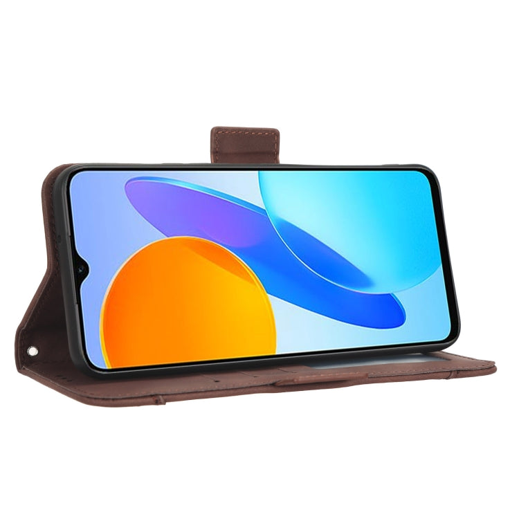 For Honor 70 Lite / X6 4G Skin Feel Calf Texture Card Slots Leather Phone Case(Brown) by buy2fix