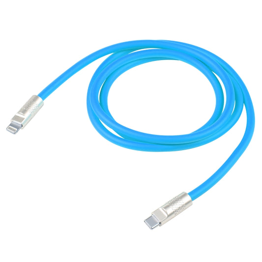 Mech Series 120W USB-C / Type-C to 8 Pin Metal Plug Silicone Fast Charging Data Cable, Length: 1.2m(Blue) by buy2fix