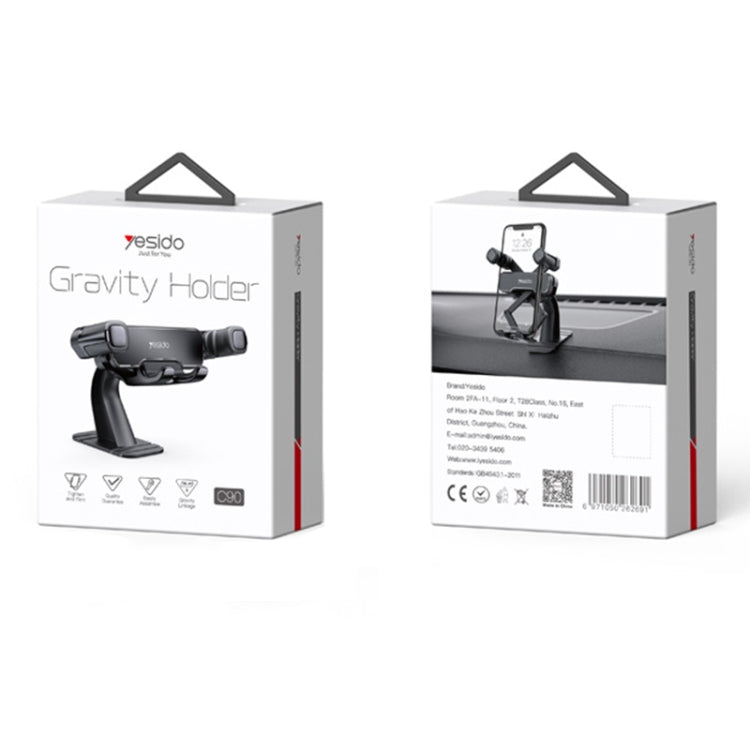 Yesido C90 Car Center Console Paste Magnetic Gravity Mobile Phone Holder(Black) by Yesido