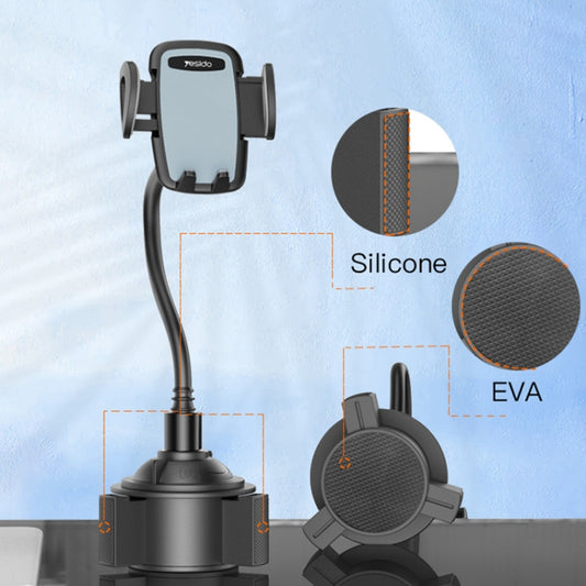 Yesido C112 Universal Car Water Cup Holder Telescopic Hose Phone Holder(Black) by Yesido