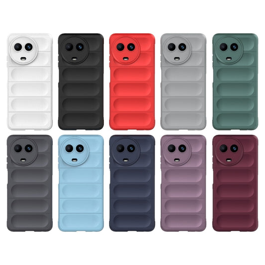 For Realme 11 5G Global Magic Shield TPU + Flannel Phone Case(Dark Grey) by buy2fix