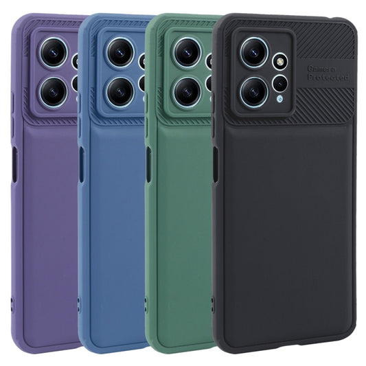 For Xiaomi Redmi Note 12 4G Twill Texture TPU Shockproof Phone Case(Purple) by buy2fix