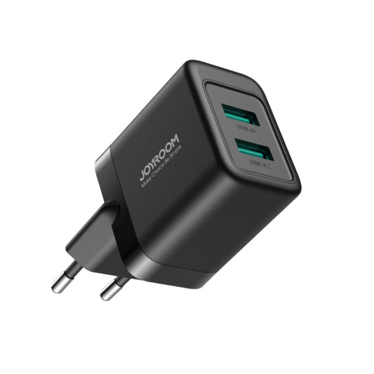 JOYROOM JR-TCN01 2.4A Dual Ports USB Charger, Plug:EU Plug(Black) by JOYROOM