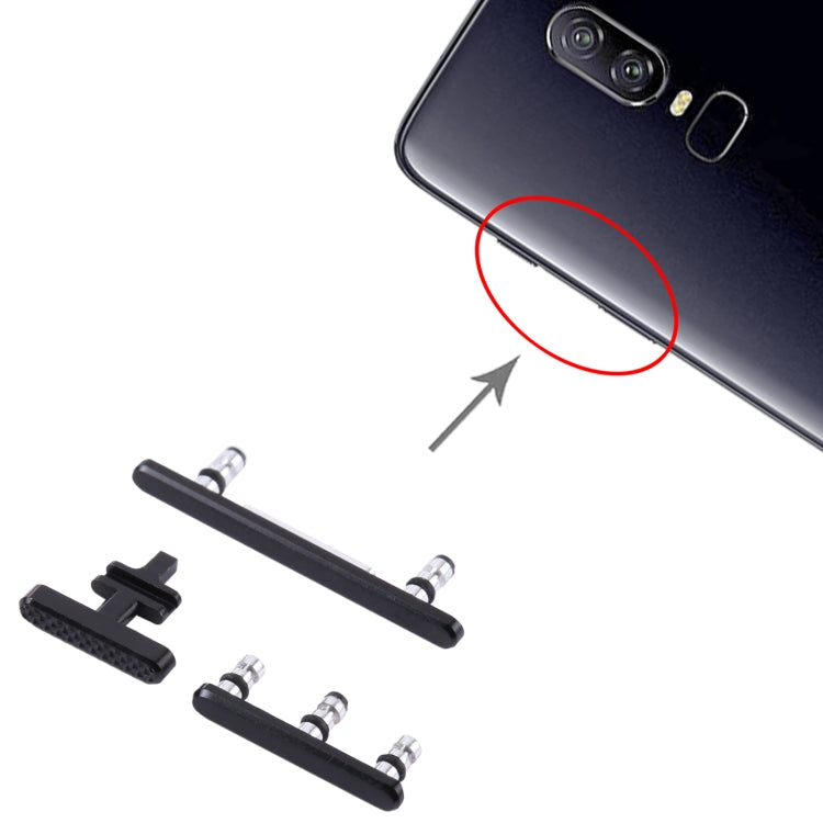 For OnePlus 6 Power Button + Volume Control Button(Jet Black) by buy2fix
