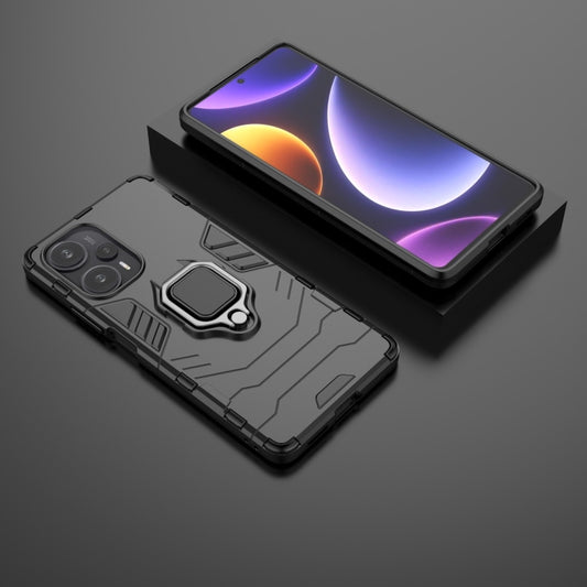 For Xiaomi Redmi Note 12 Turbo Magnetic Ring Holder PC + TPU Phone Case(Black) by buy2fix