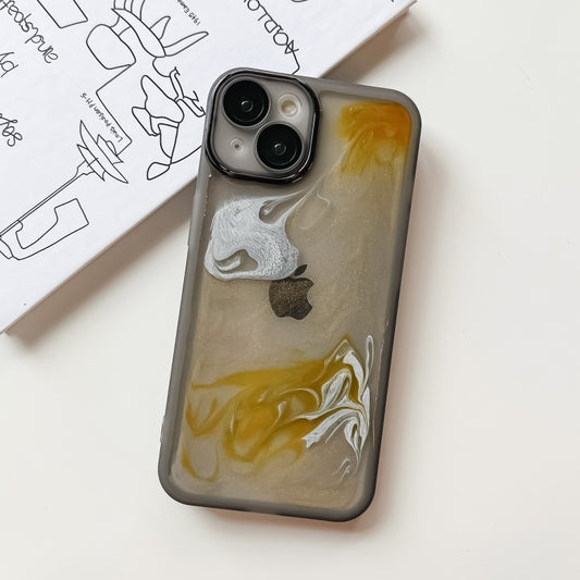 For iPhone 14 Oil Painting Electroplating TPU Phone Case(Grey) by buy2fix