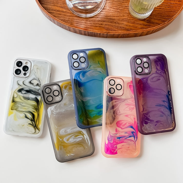 For iPhone 12 Pro Oil Painting Electroplating TPU Phone Case(Grey) by buy2fix