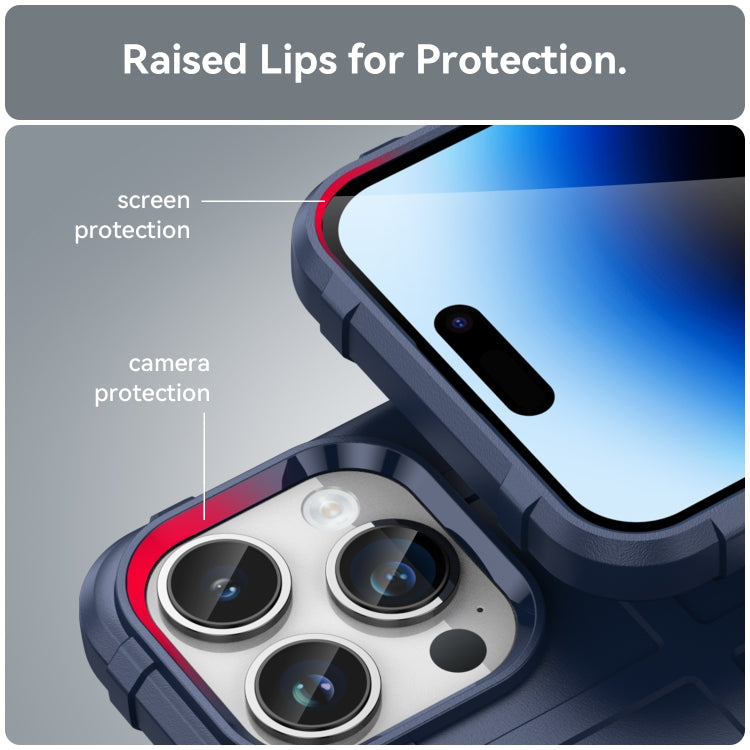 For iPhone 15 Pro Full Coverage Shockproof TPU Phone Case(Blue) by buy2fix