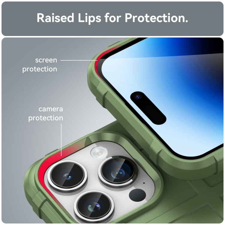 For iPhone 15 Pro Max Full Coverage Shockproof TPU Phone Case(Green) by buy2fix