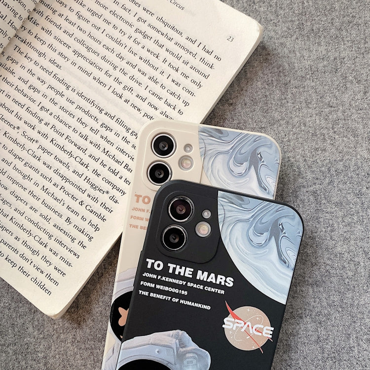 For iPhone 11 Martian Astronaut Pattern Shockproof Phone Case(White) by buy2fix