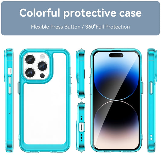 For iPhone 15 Pro Colorful Series Acrylic + TPU Phone Case(Transparent Blue) by buy2fix