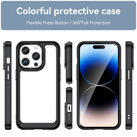 For iPhone 15 Pro Max Colorful Series Acrylic + TPU Phone Case(Black) by buy2fix