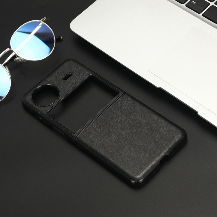 For vivo X Flip Litchi Texture Back Cover Phone Case(Black) by buy2fix