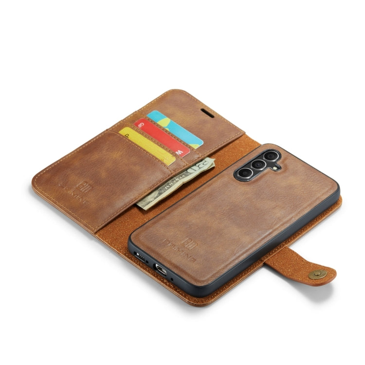 For Samsung Galaxy A34 5G DG.MING Crazy Horse Texture Detachable Magnetic Leather Case(Brown) by DG.MING