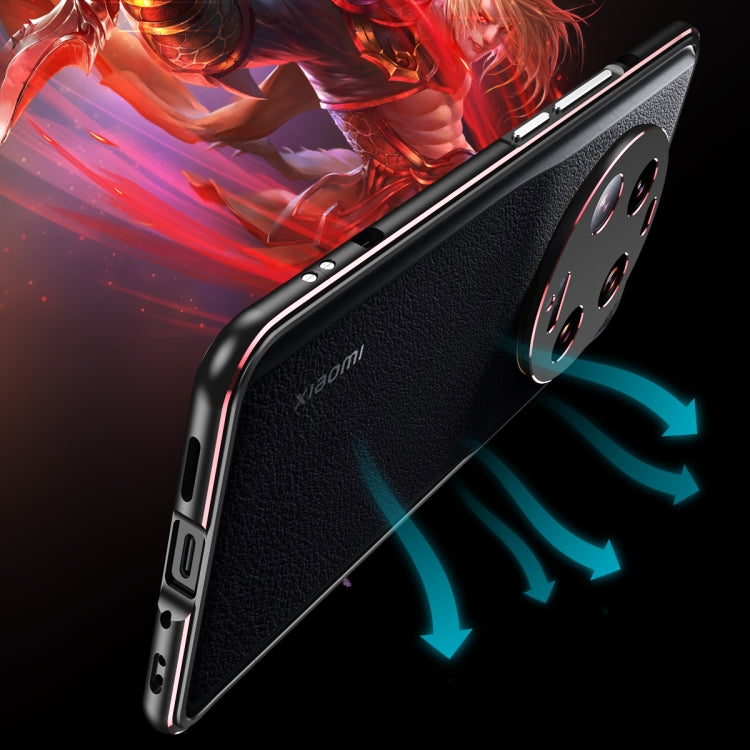 For Xiaomi 13 Ultra LK Aurora Metal Phone Frame with Lens Cover(Black Red) by buy2fix