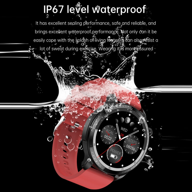 T52 1.39 inch IP67 Waterproof Leather Band Smart Watch Supports Bluetooth Call / Blood Oxygen / Body Temperature Monitoring(Black) by buy2fix