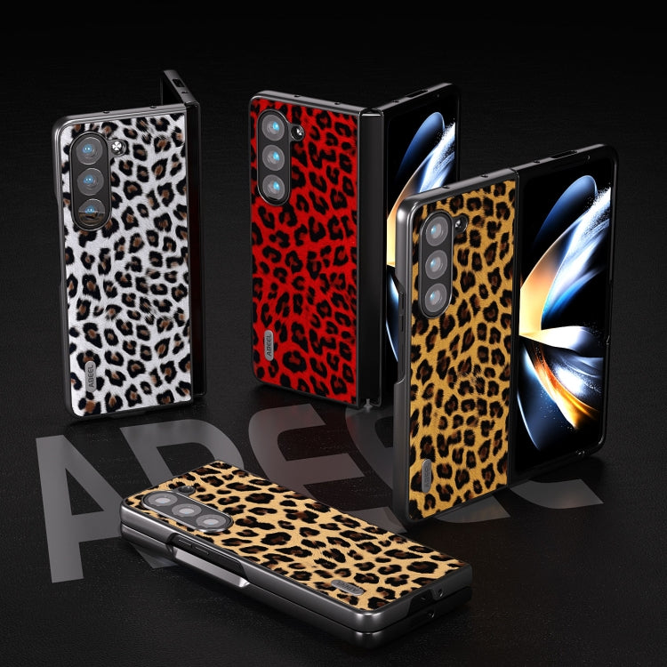 For Samsung Galaxy Z Fold5 ABEEL Black Edge Leopard Phone Case(Champagne Gold) by buy2fix