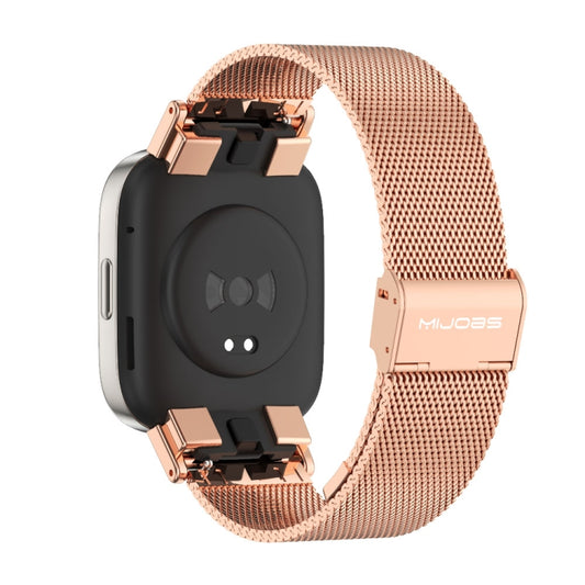 For Redmi Watch 3 Mijobs Milan Buckle Metal Watch Band(Rose Gold) by MIJOBS