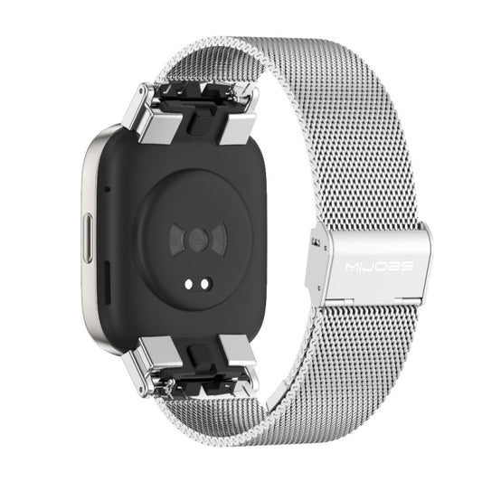 For Redmi Watch 3 Mijobs Milan Buckle Metal Watch Band(Silver) by MIJOBS
