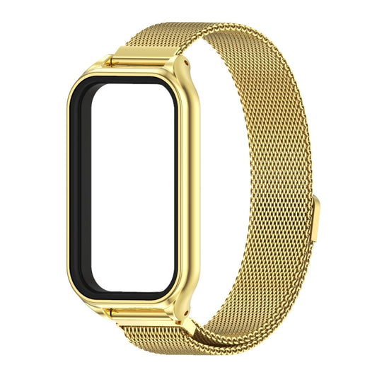 For Xiaomi Smart Band 8 Active / Redmi Band 2 Mijobs Metal Shell + Milan Magnetic Metal Watch Band(Gold) by MIJOBS