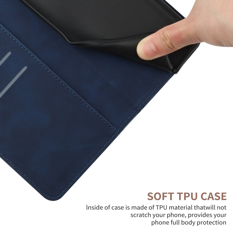 For Xiaomi POCO F5 Pro 5G Stitching Embossed Leather Phone Case(Blue) by buy2fix