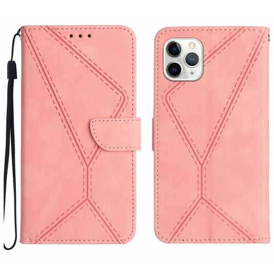 For iPhone 11 Pro Max Stitching Embossed Leather Phone Case(Pink) - iPhone 11 Pro Max Cases by buy2fix | Online Shopping UK | buy2fix