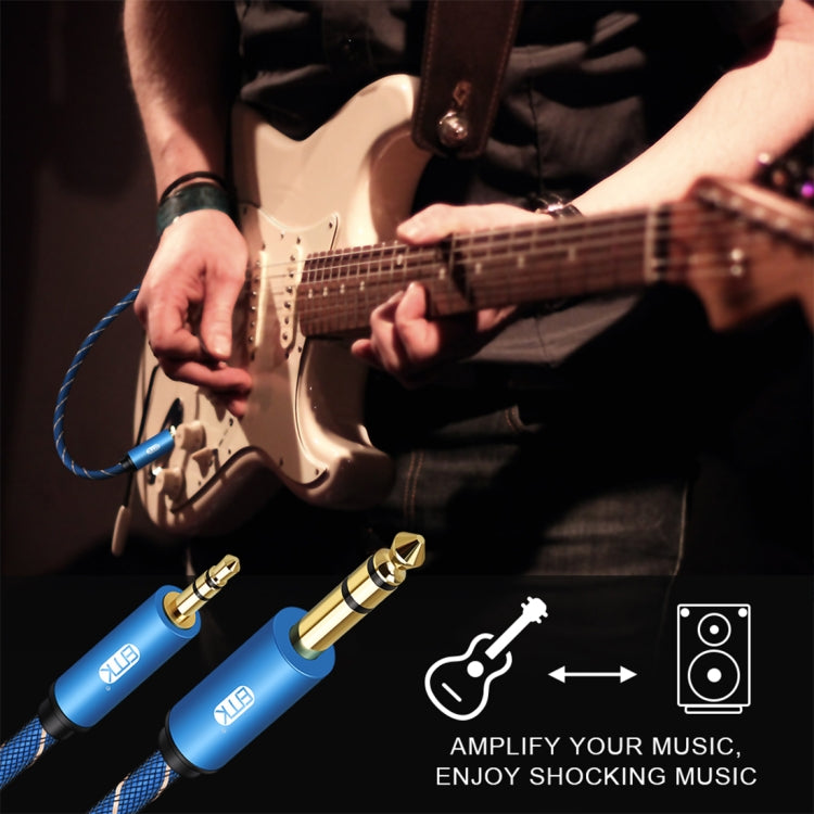 EMK 3.5mm Jack Male to 6.35mm Jack Male Gold Plated Connector Nylon Braid AUX Cable for Computer / X-BOX / PS3 / CD / DVD, Cable Length:3m(Dark Blue) by EMK