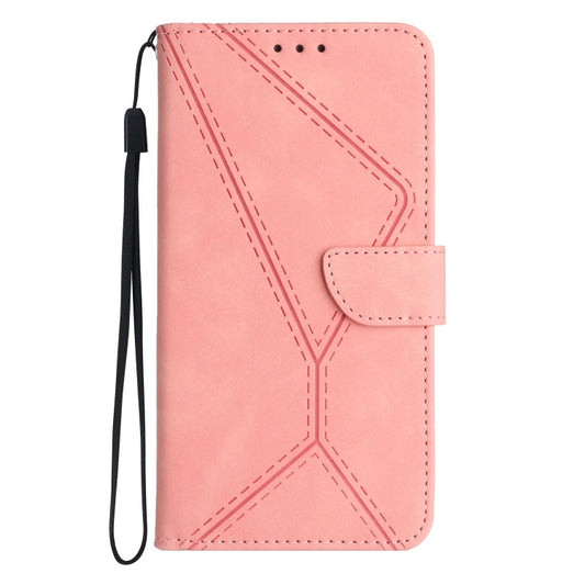 For Samsung Galaxy A14 5G / A14 4G Stitching Embossed Leather Phone Case(Pink) by buy2fix