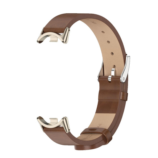 For Xiaomi Smart Band 10 / 9 / 8 Mijobs Microfiber PU Leather Watch Band(Brown Light Gold) by MIJOBS