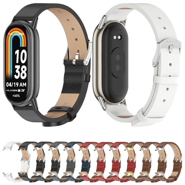For Xiaomi Smart Band 10 / 9 / 8 Mijobs Microfiber PU Leather Watch Band(Red Light Gold) by MIJOBS