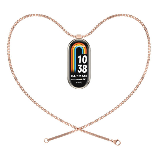 For Xiaomi Smart Band 10 / 9 / 8 Mijobs Metal Pendant Stainless Steel Watch Necklace(Rose Gold) by MIJOBS