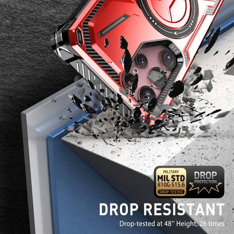 For Samsung Galaxy S21 Ultra 5G Armor Series Holder Phone Case(Light Purple) by buy2fix