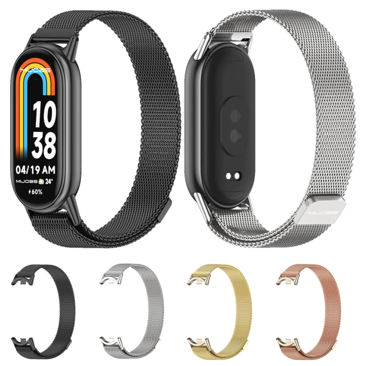 For Xiaomi Smart Band 10 / 9 / 8 Mijobs Milan Magnetic Metal Stainless Steel Watch Band(Gold+Light Gold) by MIJOBS