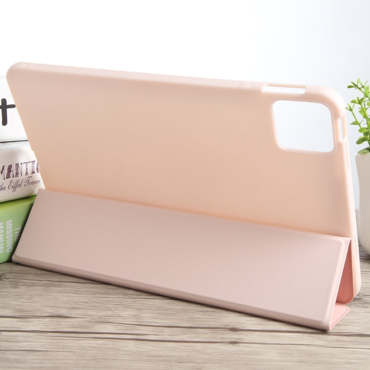 For Xiaomi Pad 6 / Pad 6 Pro Three-fold Holder Flip Tablet Leather Case(Light Pink) by buy2fix