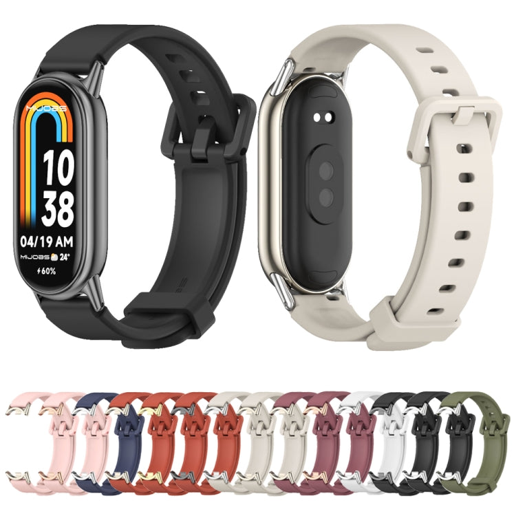 For Xiaomi Smart Band 10 / 9 / 8 Mijobs Silicone Breathable Watch Band(Grey+Light Gold) by MIJOBS