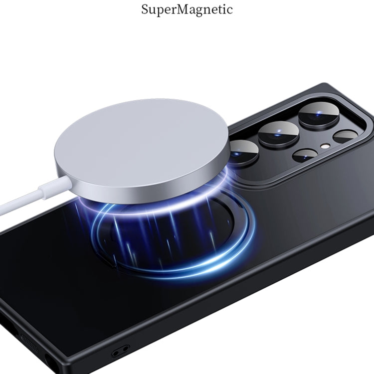 For Samsung Galaxy S23 Ultra 5G 360 Rotating MagSafe Magnetic Skin Feel Phone Case(Silver) by buy2fix