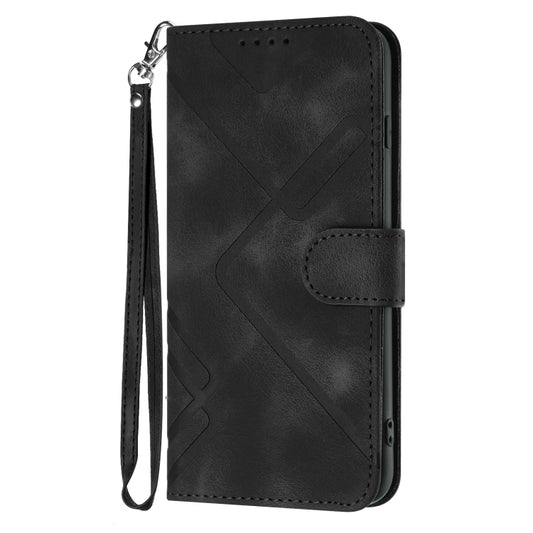 For Honor 70 Line Pattern Skin Feel Leather Phone Case(Black) by buy2fix