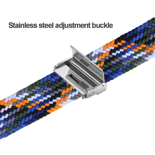 For Xiaomi Mi Band 8 Adjustable Nylon Braided Steel Buckle Watch Band(Rainbow) by buy2fix